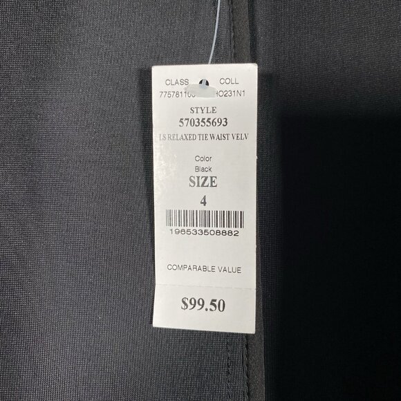 WHBM Velvet Blazer Size 4 Black Tie Waist Relaxed Holiday Dinner Party Jacket - Picture 7 of 16